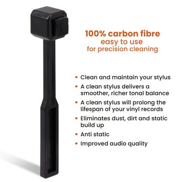 Carbon fibre ultra-fine stylus cleaning brus
