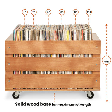 Holds up to 100 LPs – longer &amp; wider than any other crate